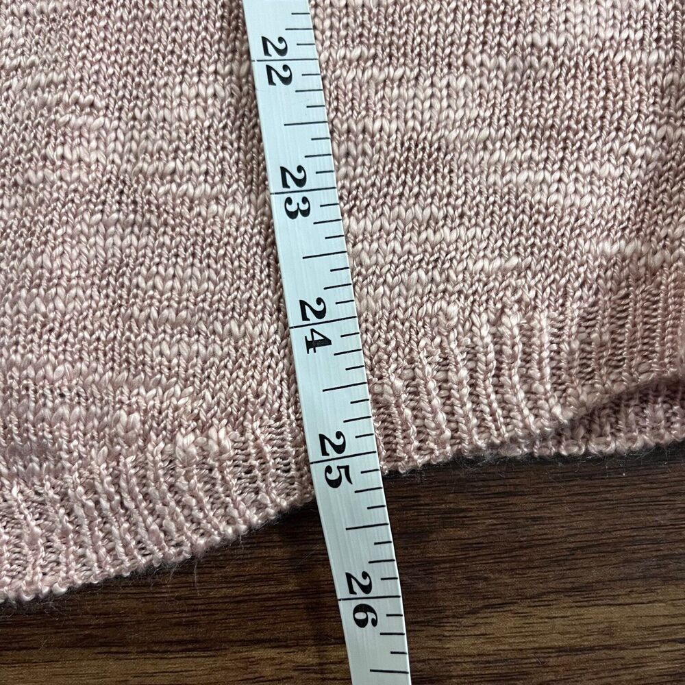 Pink Rose Acrylic Open Front Knit Cardigan 3/4 Sleeve Womens LG Pink Lightweight - Picture 5 of 8